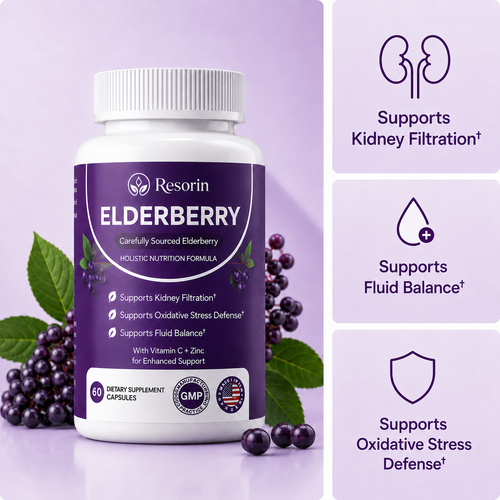 Resorin Kidney Function Support with Elderberry, Zinc & Vitamin C
